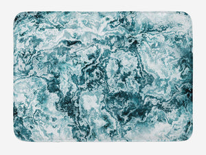 Ambesonne Marble Bath Mat, Abstract Rock Texture Modern Retro Splashes Antique Dark Design, Plush Bathroom Decor Mat with Non Slip Backing, 29.5" X 17.5", Jade Green