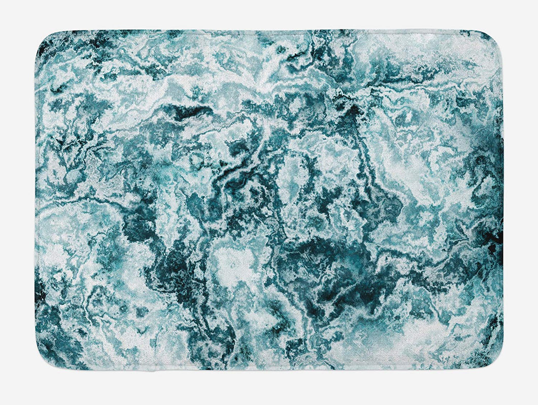 Ambesonne Marble Bath Mat, Abstract Rock Texture Modern Retro Splashes Antique Dark Design, Plush Bathroom Decor Mat with Non Slip Backing, 29.5