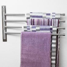 New swivel towel rack stainless steel swing out towel bar space saving swinging towel bar for bathroom wall mounted towel holder organizer with 4 arms easy to install brushed finish 17x10