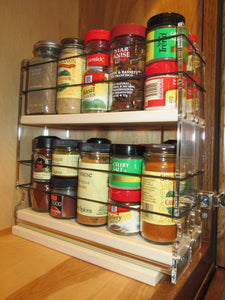Exclusive vertical spice 22x2x11 dc spice rack narrow space w 2 drawers each with 2 shelves 20 spice capacity easy to install