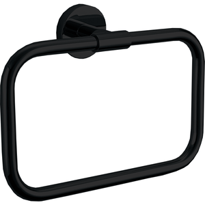DWBA Black Matte Self Adhesive Rectangular Closed Towel Ring Holder Towel Hanger