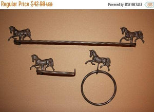 Country Western Bathroom decor, free shipping, ready to paint, cast iron, horse bathroom decor, equestrian, BA-4-5-6