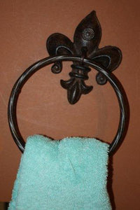 8) pcs, Fleur De Lis bath accessories, free shipping, towel ring, toilet paper holder, wall hooks, cast iron,  F2,3,F13x2,F4x4