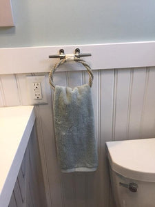 Silver Rope Towel Ring Rack - Alaska Rug Company
