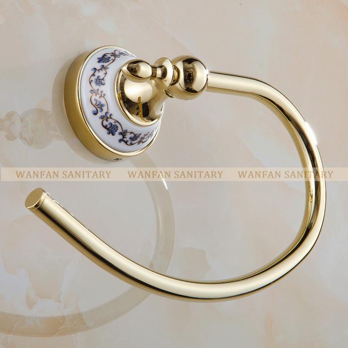 Blue & White Porcelain Towel Ring/Towel HolderCeramic ConstructionBath HardwareBathroom Accessories Ceramic Base 6707