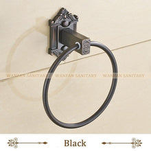Antique Brass Towel Ring Wall Mounted Artistic Bathroom Bath Towel Rack Wf71205