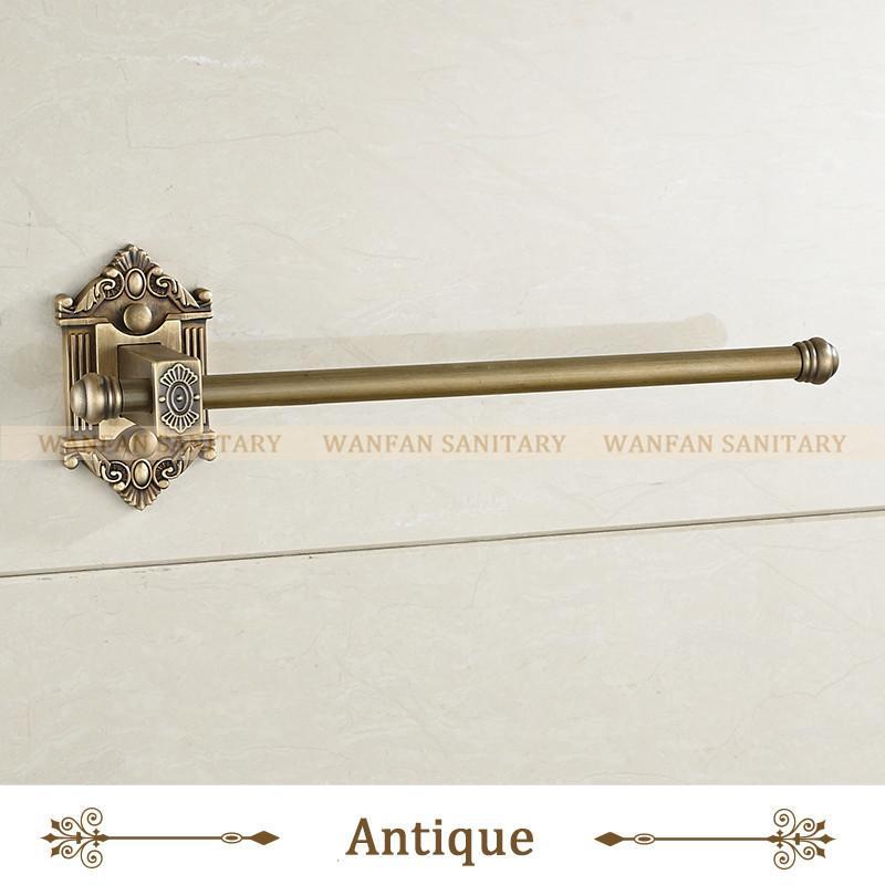 Antique Brass Single Towel Bar Towel Rack Holder In The Bathroom Wall Mounted Towel Ring Bathroom Accessories Wf71220