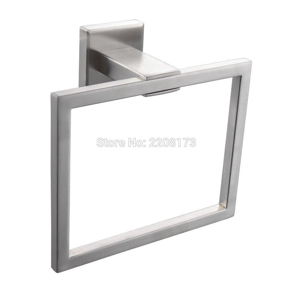 Direct s 304 Stainless Steel Bath Towel Holder Hand Towel Ring Hanging Towel Hanger Hotel Square Style Wall Mount Brushed