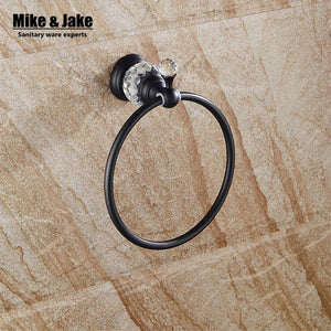 Crystal Bathroom Towel Ring Black Bathroom Towel Rack Holder Crystal Black Towel RingTowel Bar Bathroom Accessories Sy8803