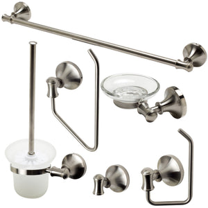 ALFI brand AB9521 Brushed Nickel/Polished Chrome Piece Matching Bathroom Accessory Set